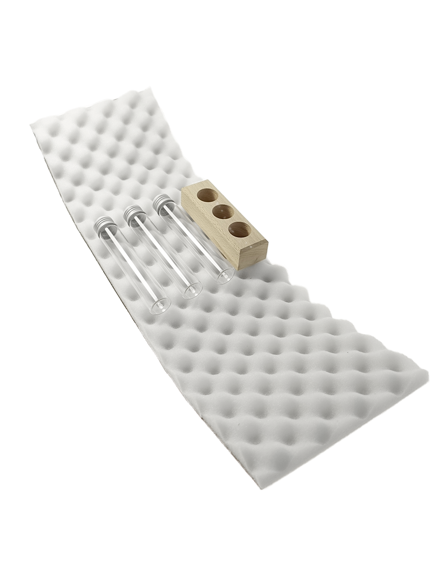 Coffret 3 tubes 145 mm ø 25 et support