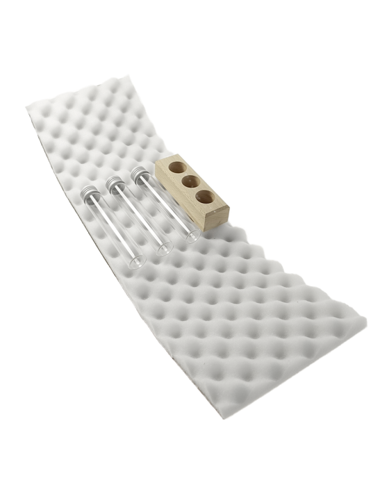 Coffret 3 tubes 145 mm ø 25 et support