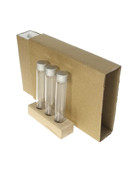 Coffret 3 tubes 145 mm ø 25 et support