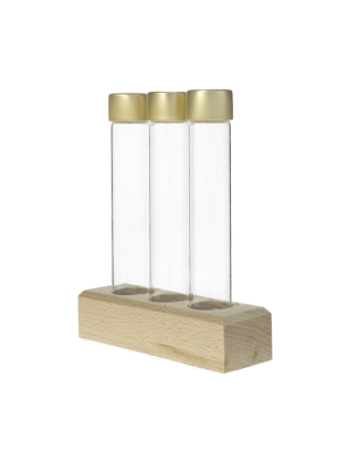 Coffret 3 tubes 145 mm ø 25 Or ou Argent et support