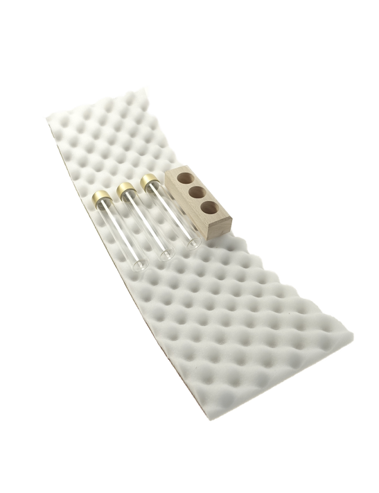 Coffret 3 tubes 145 mm ø 25 Or ou Argent et support