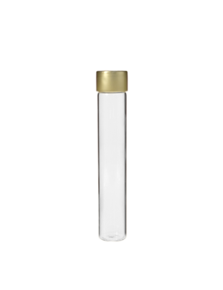 Tube verre 145 mm ø 25 Fond plat - 50ml - Doré / Argent