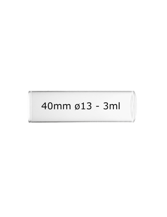 Tube verre 40mm ø13 Fond Plat - 3ml