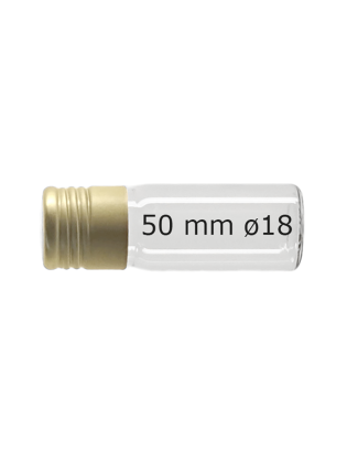 Tube verre 50 mm ø 18 Fond plat - 5ml