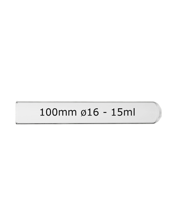 Tube verre 100 mm ø 16 Fond Rond - 13ml