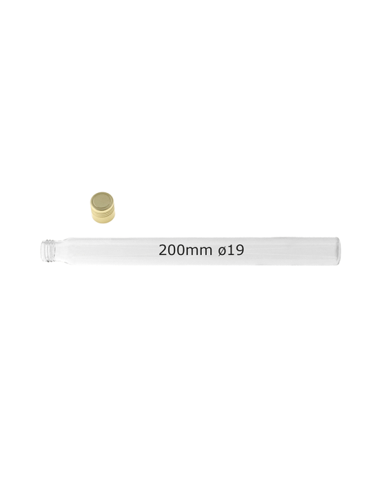 Tube verre 200 mm ø 19 Fond plat - 40ml