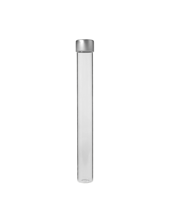 Tube verre 208 mm ø 24 Fond plat - 70ml - Doré / Argent