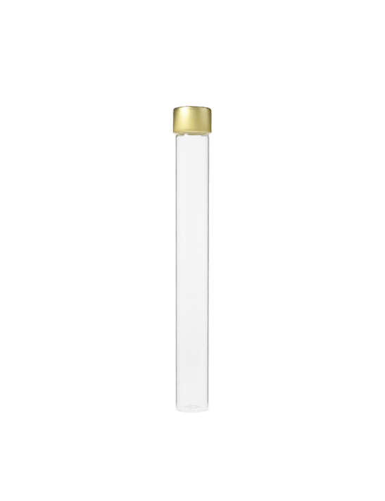 Tube verre 208 mm ø 24 Fond plat - 70ml - Doré / Argent