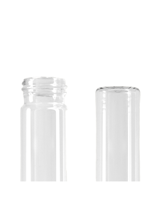 Tube verre 208 mm ø 24 Fond plat - 70ml - Doré / Argent