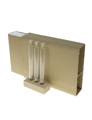 Coffret 3 tubes 180 mm vis avec support bois